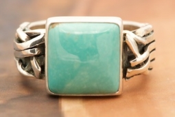 Genuine Manassa Turquoise Sterling Silver Navajo Ring